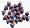 25 8x10mm Two Tone Satin Pink & Blue Shell Beads